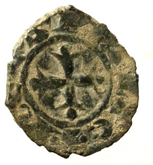 reverse: MANFREDONIA. Manfredi (1258-1266) Denaro. m gotica tra due punti R/ Croce con globetti alle estremità. Spahr 212.    MI   NC  (g. 0,54)  BB