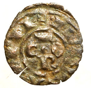 obverse: MESSINA. Corrado I (1250-1254). Denaro Lettere COR abbreviate R/ Croce. Spahr 158.     MI     +BB