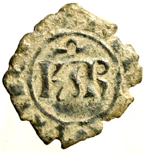 obverse: MESSINA. Carlo I d Angiò (1266-1285). Denaro. Tre gigli R/ Croce tra globetti. Spahr 43.    MI    (g. 0,83)  RARO  +BB