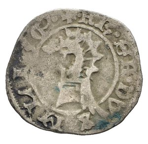 reverse: MILANO. Francesco Sforza (1450-1466). Trillina. Mi (0,89 g). D/ elmo con cimiero a sinistra. R/ sigle FS coronate. MIR 187; Cr. 19. qBB
