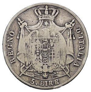 reverse: MILANO. Napoleone I re d Italia (1805-1814). 5 lire 1811 M. Ag. MB