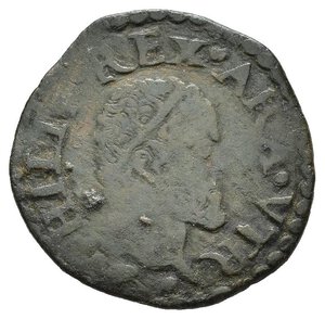 obverse: NAPOLI. Filippo II di Spagna (1554-1598). 2 Cavalli. Cu (2,39 g). Testa coronata a destra - Corona reale con tre puntini, sopra al centro e ai lati. qBB