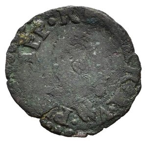 obverse: NAPOLI. Filippo II di Spagna (1554-1598). Cavallo. Cu (0,91 g). Testa coronata a destra. R/ Croce di Gerusalemme con quattro globetti nei quarti. MB