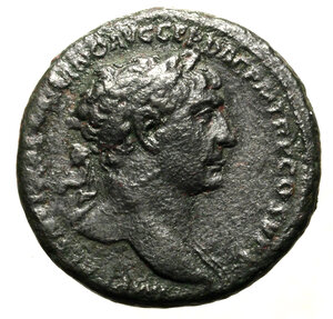 obverse: TRAIANO (98-117) Asse. Busto laur. a ds. R/ Vittoria alata in cammino verso sn. AE (g. 11,92 mm. 26) C. 436; RIC 521. +BB