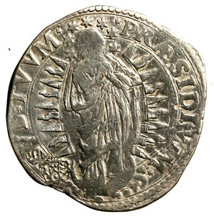 reverse: ROMA. Gregorio XV (1621-1623) Testone. (9,46 g) Stemma Ludovisi R/ B. Vergine stante in preghiera in cornice ellittica raggiante. Munt. 14; MIR 1622.    AR  RARO   BB+