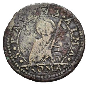 reverse: ROMA. Stato Pontificio. Innocenzo X (1644-1655). Quattrino anno II con San Paolo. Cu (3,01 g). MIR 1799. MB