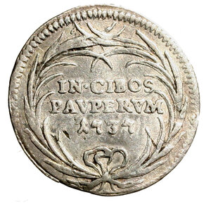 reverse: ROMA. Clemente XII (1730-1740). Grosso 1737/ VIII. D/ Stemma Corsini R/ IN CIBOS/ PAVPERVM/ 1737 tra rami. Munt. 124b; Ber. 2654; MIR 2516/10. NC    AR (1,34 g).     BB+