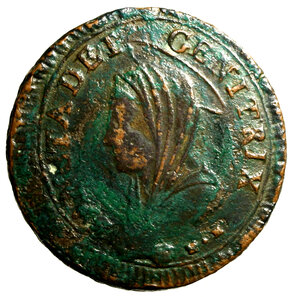 obverse: ROMA. Pio VI (1775-1799) 5 baiocchi 1797/ XXIII. Busto della B. Vergine a sn. R/ BAIOC/ CHI/ CINQVE su tre righe. Munt. 94; B. 2897.       CU      BB