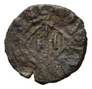 obverse: SASSARI. Carlo V Imperatore (1516-1556). Minuto. Cu (0,50 g). D/ Stemma; R/ Torre. MIR 106-107; CNI 1-4; Piras 44-44a. RR. MB