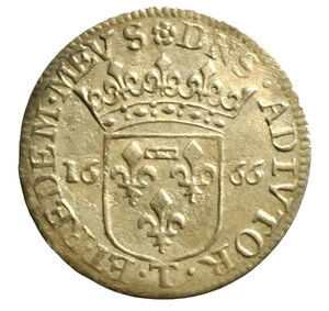 reverse: TASSAROLO. Livia Centurioni Oltremari (1618-1666) Luigino 1666. Busto femminile a ds. R/ Stemma coronato. Camm. 366.     AR   (g. 1,77)  qSPL