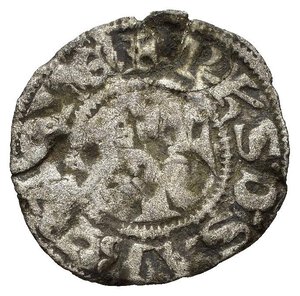 obverse: Oriente Latino. Le Crociate (Crusaders). Chiarenza (Achaea, Clarencia). Filippo di Savoia (1301-1306). Denaro Tornese Mi (0,62 g). Croce - Castello. Malloy 18-22. MB