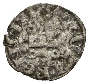 reverse: Oriente Latino. Le Crociate (Crusaders). Chiarenza (Achaea, Clarencia). Filippo di Savoia (1301-1306). Denaro Tornese Mi (0,62 g). Croce - Castello. Malloy 18-22. MB