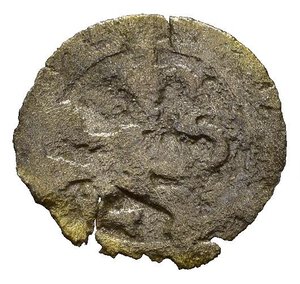 obverse: Oriente Latino. Le Crociate (Crusaders). Cipro (Cyprus). Giacomo I (?) (1382-1398). Denaro Mi (0,27 g). Leone di Cipro rampante - Croce, piccola croce nel secondo quarto. Malloy 113b; Schl. VII 9/b. MB