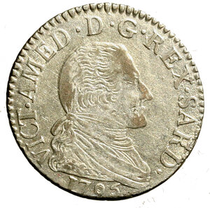 obverse: TORINO. Vittorio Amedeo III (1773-1798) 10 soldi 1795. Busto a ds. R/ Stemma coronato. MIR 992b; Mont. 377     MI   (g. 2,96)  +SPL