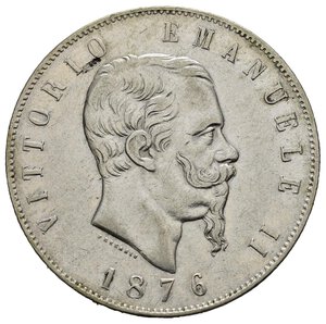 obverse: Regno d Italia. Vittorio Emanuele II (1861-1878). 5 lire 1876 R. Roma. Ag. Gig. 51. BB+