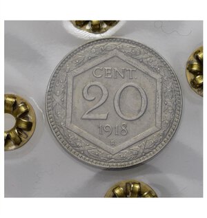 reverse: Regno d Italia. Vittorio Emanuele III (1900-1943). 20 centesimi 1918 