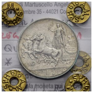 reverse: Regno d Italia. Vittorio Emanuele III (1900-1943). 1 lira 1916 