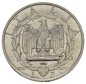 reverse: Regno d Italia. Vittorio Emanuele III (1900-1943). 2 Lire 1936 