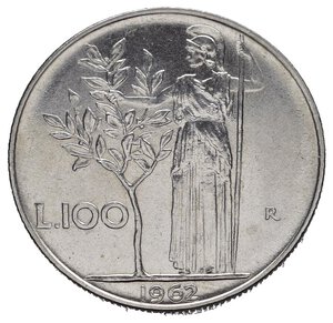 reverse: Repubblica Italiana. 100 Lire 1962 Minerva. qFDC