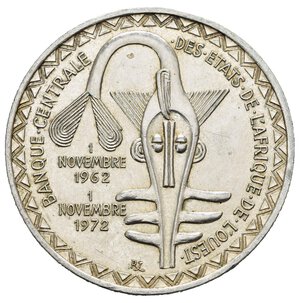 obverse: AFRICA DELL OVEST. BANQUE CENTRALE DES ETATS DE L AFRIQUE DE L OUEST. 500 Francs 1972. Ag. qFDC