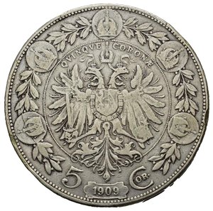 reverse: AUSTRIA. 5 Corone 1909. Ag. qBB