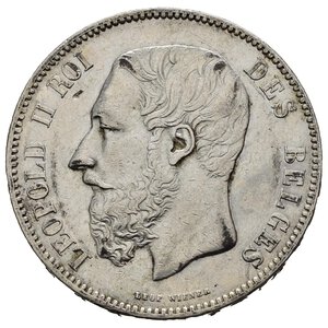 obverse: BELGIO. 5 Francs 1873. Ag. BB