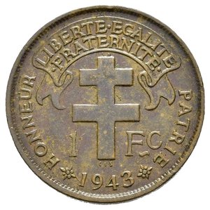 reverse: CAMERUN. 1 Franc 1943. BB+