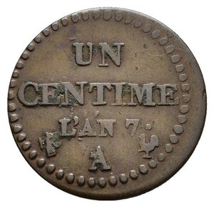reverse: FRANCIA. Directoire (1795-1799). Un centime l an 7 A.Cu. BB+