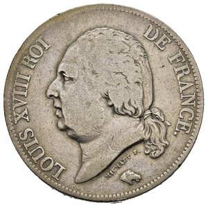 obverse: FRANCIA. Luigi XVIII (1815-1824). 5 Francs 1816 B (Rouen). Ag. Gad. 614. qBB