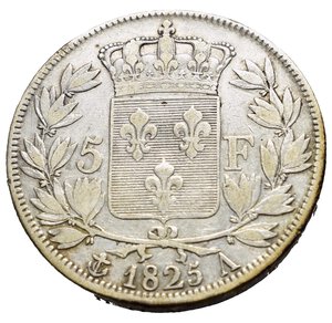 reverse: FRANCIA. Charles X (1824-1830). 5 Francs 1825 A inachevé (Parigi). Ag. Gad. 643. BB