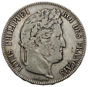 obverse: FRANCIA. 5 Francs 1843 B. Ag. qBB