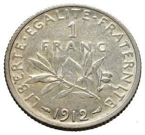 reverse: FRANCIA. 1 Franc 1912. Ag. qFDC