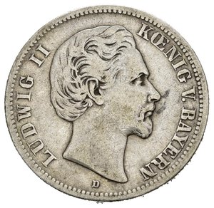 obverse: GERMANIA. Baviera – Re Ludwig II – 2 Marchi 1876D. AG. (Ø 28.2mm, 11.3g.). Krause KM#903. BB