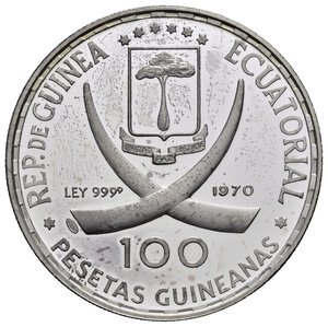 obverse: GUINEA EQUATORIALE. 100 Pesetas 1970 