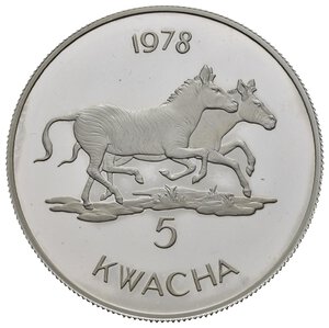 reverse: MALAWI. 5 Kwacha 1978. Ag. Proof