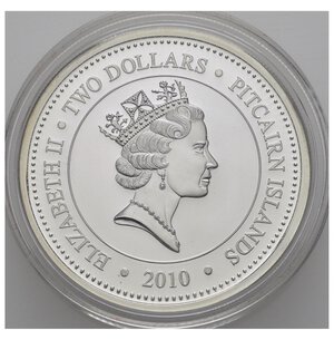 obverse: PITCAIRN ISLANDS. Elisabetta II. 2 dollars 2010 