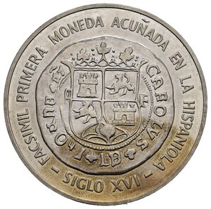 obverse: REPUBBLICA DOMINICANA. 10 pesos 1975. Congresso Internazionale dei banchieri. Ag. 28 g. FDC