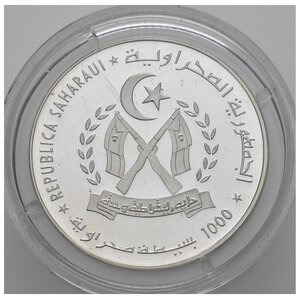 obverse: SAHARAWI ARAB DEMOCRATIC REPUBLIC. 1000 Pesetas 1998 