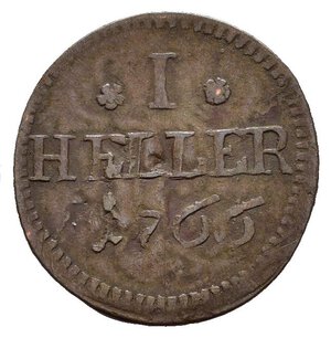 reverse: Sassonia – Hildburghausen – Ernst Friederich Carl III (1745-1780) - 1 Heller 1766 AE (0,6gr.) Krause #846 – Conservazione BB – Raro.