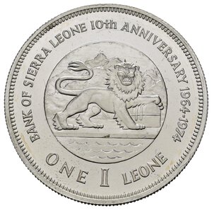 reverse: SIERRA LEONE. 1 Leone 1974. Ag. Proof