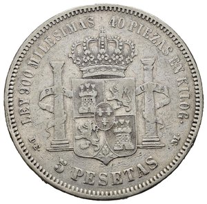 reverse: SPAGNA. 5 Pesetas 1875 Ag. BB