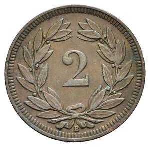 reverse: SVIZZERA. 2 Rappen 1902 B. Cu. BB+