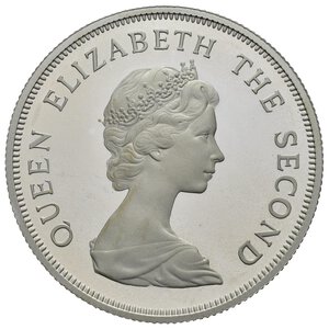 obverse: TUVALU. Elisabetta II. 5 dollari 1976. Ag. Proof