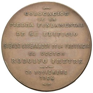 reverse: Medaglie Estere. Argentina. Santa Fe. Medaglia 1904 Sociedad Rural - Doctor Rodolfo Freyre. AE 52,87 mm - 71,1 g. Opus Gottuzzo. SPL