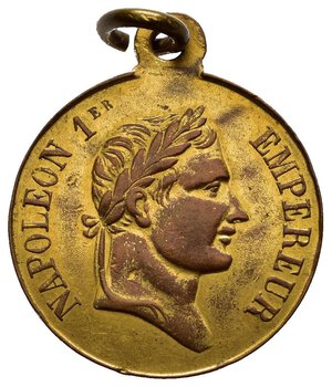 obverse: Medaglie estere. Francia. Napoleone I. Medaglia inaugurazione tomba di Napoleone - 1853. AE dorato (4,83 g - 23,6 mm). SPL