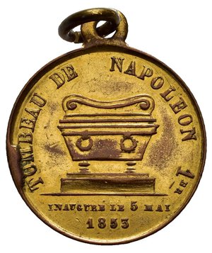 reverse: Medaglie estere. Francia. Napoleone I. Medaglia inaugurazione tomba di Napoleone - 1853. AE dorato (4,83 g - 23,6 mm). SPL