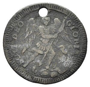 reverse: Medaglie Estere. Gran Bretagna. Henry IX Touch Piece Silver Medal, ND (ca. 1725-1807). Manifattura Italiana, Probabile Hamerani. Mi (?) 2,44 g - 21,10 mm. Foro. Molto raro. MB