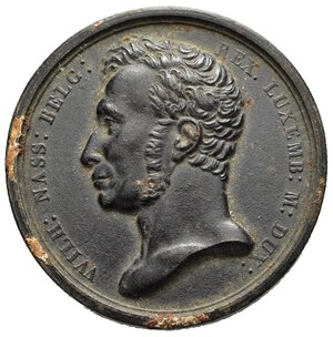 obverse: Medaglie Estere. Olanda. Guglielmo II d Orange - Nassau re dei Paesi Bassi, granduca del Lussemburgo 1792-1849. Medaglia. AE (22,18 g - 41 mm). BB