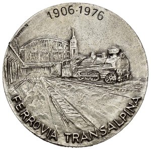 obverse: Medaglie Italiane. Trieste. Medaglia Ferrovia Transalpina 1976. Ag (51,8 g - 49,7 mm). qFDC