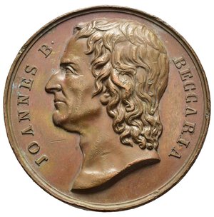 obverse: Medaglie Italiane. Personaggi. Giovanni Battista Beccaria, fisico italiano (1716-1781). Medaglia commemorativa, coniata in bronzo. AE (43,8 g - 43,80 mm). Colpetti vari. BB